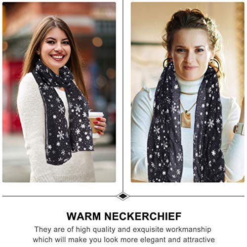 GALPADA Snowflake Sheer Scarves Lightweight Winter Xmas Collection Scarf Holiday Decorative Scarves for Women Ladies Black4