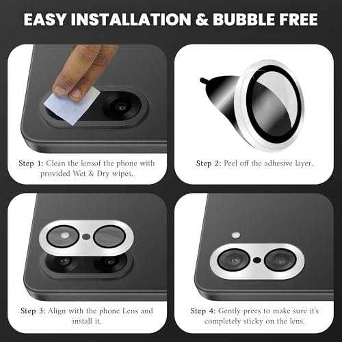 Image of FIRST MART Tempered Glass for Oneplus Nord CE 5 5G with Silver Camera Ring Guard & Installation Kit | HD Clear Edge-to-Edge Screen Protector, Scratch Resistant, Case-Friendly | Pack of 1
