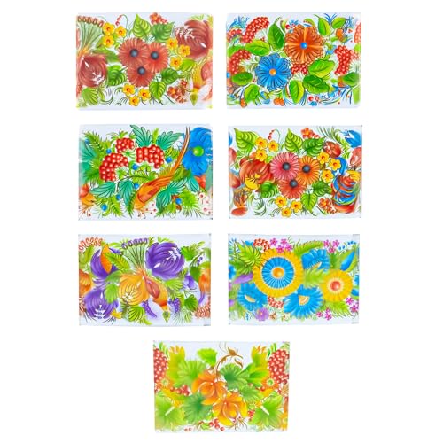7 Petrykivka Folk Art Flowers, Berries & Birds Ukrainian Easter Egg Decorating Wraps Heat Shrink Sleeves