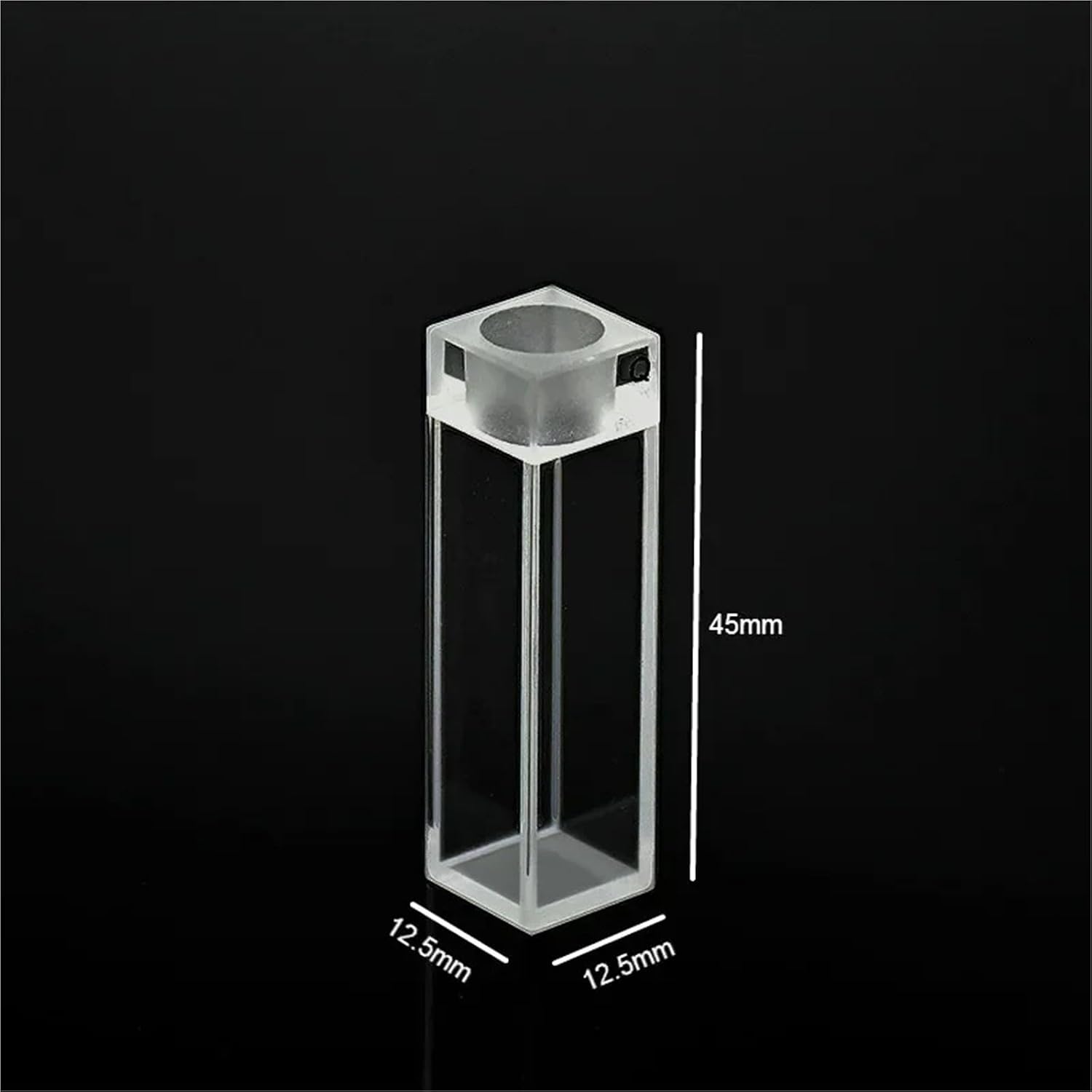 10mm Light Path Quartz Fluorescence Cuvette, 4-Side Clear, 3.5mL, with PTFE Stopper, Acid & Alkali Resistant, Sintered Technology, 1/Pack