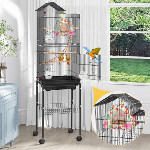 Image of Bird Tent Bed for Parakeets, Cozy Cage Accessories for Small Birds