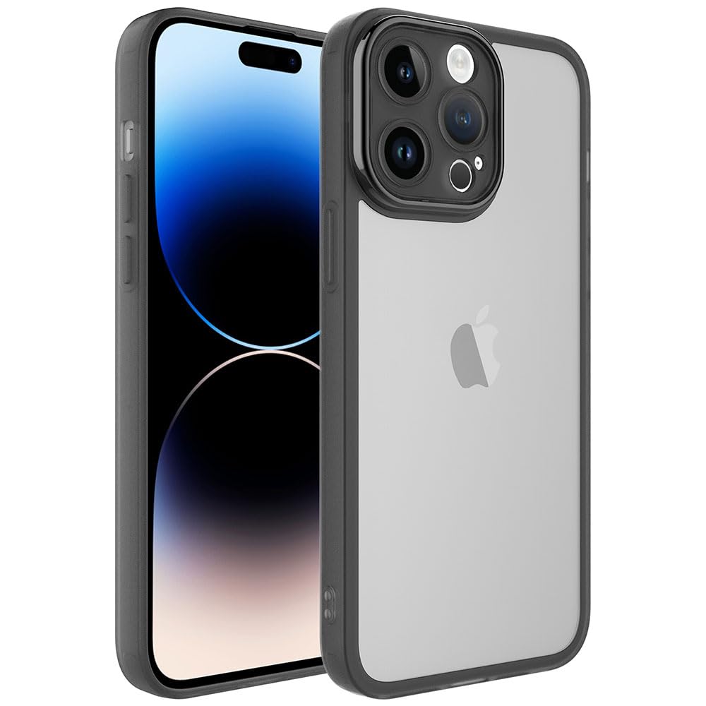 Zore Apple için uyumlu iPhone 14 Pro Max Kılıf Kamera Korumalı Transparan Zore Post Kapak Siyah