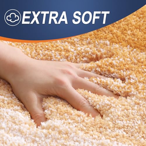 Image of OLANLY Bathroom Runner Rugs Mat 59x24, Extra Soft Absorbent Microfiber Bath Rugs, Rubber Backing, Quick Dry, Washable Long Bath Mats for Bathroom, Tub and Shower, Home Decor Accessories, Golden Yellow
