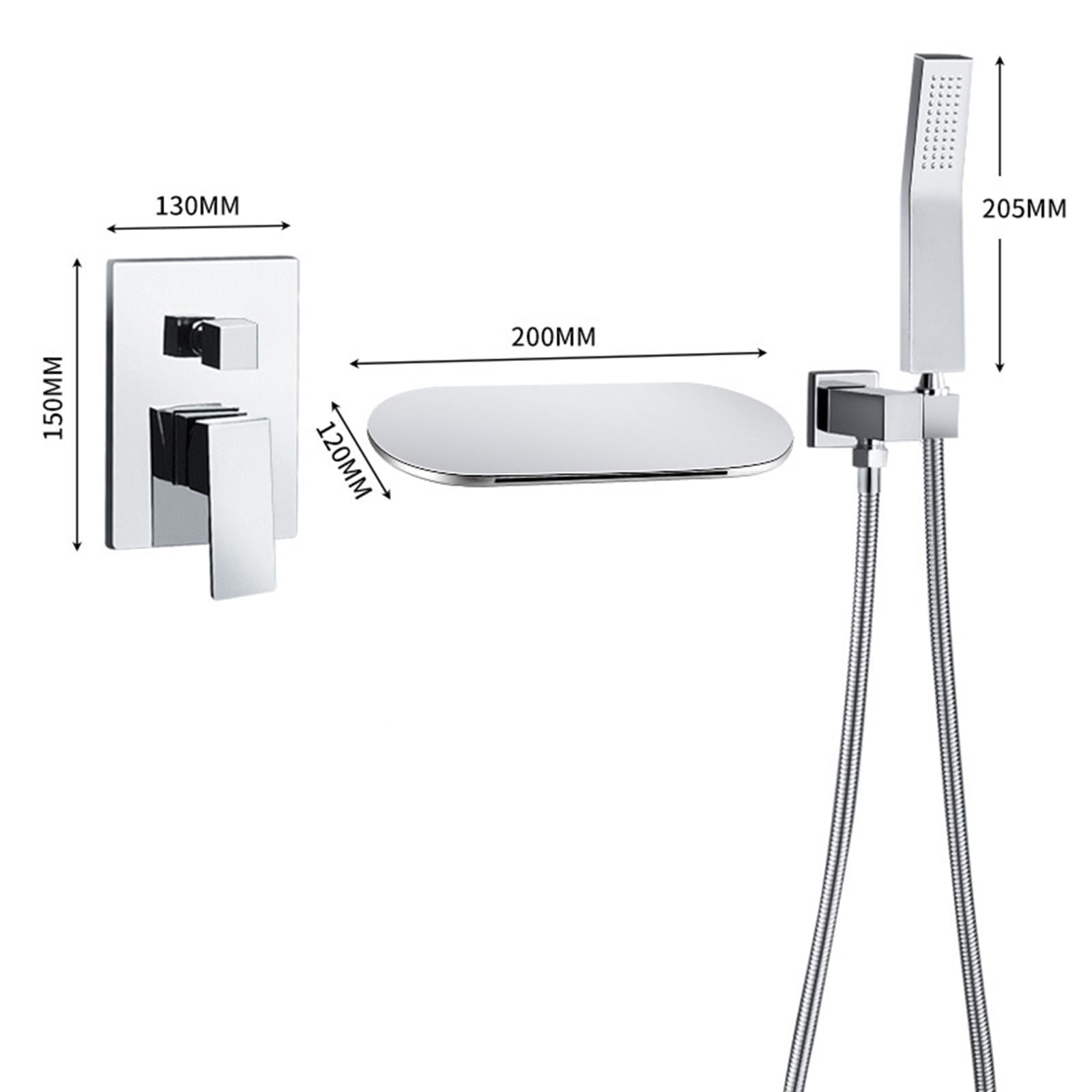 Grifos Monomando de Bañera con Ducha Cascada Cabezal de Ducha Aadjustable Manguera Flessibile Grifo de Baño Moderno Mezclador de Agua Diseño Elegante y Funcional.