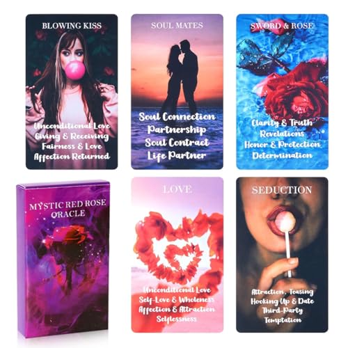 Image of PATPAT 53 PCS Love Oracle Card Game Tarot Card Deck For Beginners With Meanings On Them Loving Tarot Deck With Messages On Cards