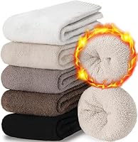 EBMORE Damen Merino Wollsocken Warme Thermosocken Dicke Wolle Socken Wandersocken Wintersocken Geschenke für Damen 5 Paar(Beige/Weiß/Schwarz/Khaki)