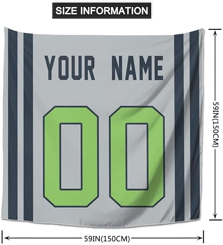 Miniatura 3 de Tapiz personalizado de fútbol americano personalizado con cualquier nombre, tapiz de 59 x 59 pulgadas, para colgar en la pared, gimnasio, deportes,