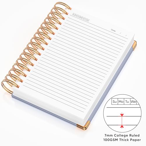 Carnet ligné à spirale A5 rigide couverture 150 feuilles pour note et bureau - 3