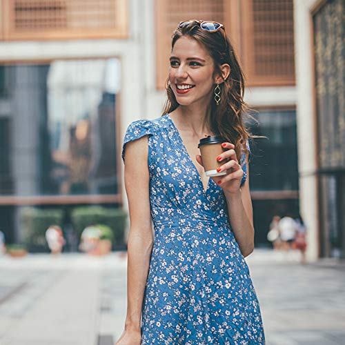 Florideco 15 Pairs Clip On Earrings For Women Fashion Celtic Knot Dangle Earrings Long Bar Earrings Leaf Tear Drop Earrings Tassel Statement Clip-On Earrings Non Piercing Earrings Gold Tone #TOP3