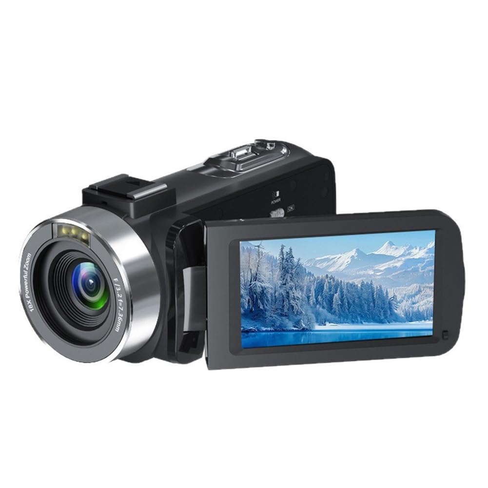 Telecamera WiFi 4K Full HD 80MP Webcam Camcorder Rotazione 270° Registratore Video DV 3" Camcorder Digitale 18X Zoom