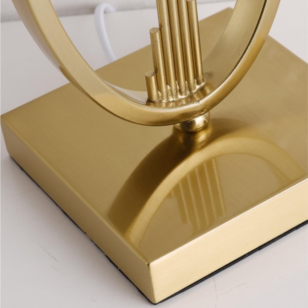 Lampada post moderna, luce notturna ambientale sul comodino della | Lusso post moderno, base in metallo, paralume in tessuto, dimmerabile, luce ambientale(White,Large)
