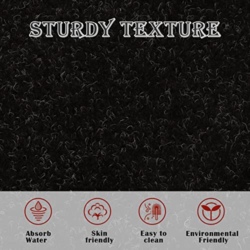 Ayoha Runner Rug 2' X 6' Indoor/Outdoor Carpet Runners, Hallway Kitchen Entryway Bedroom Area Rugs With Natural Non-Slip Rubber Backing, Garage Mat, Black (Available For Custom Sizes) #TOP3