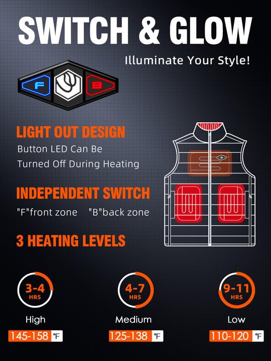 Heated Vest for Men with 9V 16000mAh Battery Pack Charger Lightweight Mens Heated Vest for Cycling3