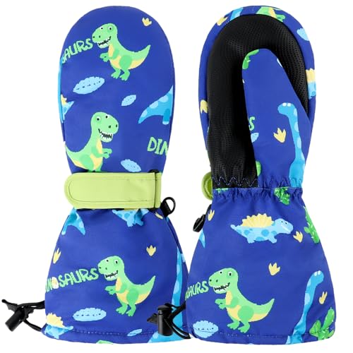 Image of Duoyeree Toddler Winter Gloves, Waterproof Fleece Lined Ski Mittens 1-6Y