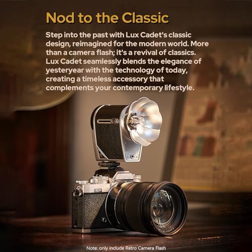 Retro Camera Flash GN10 Modalità automatica e manuale 1/1-1/64 Potenza 28mm Lunghezza focale Compatibile con Canon Sony Fujifilm Olympus Hot-shoe 6200K ± 300K Temperatura colore