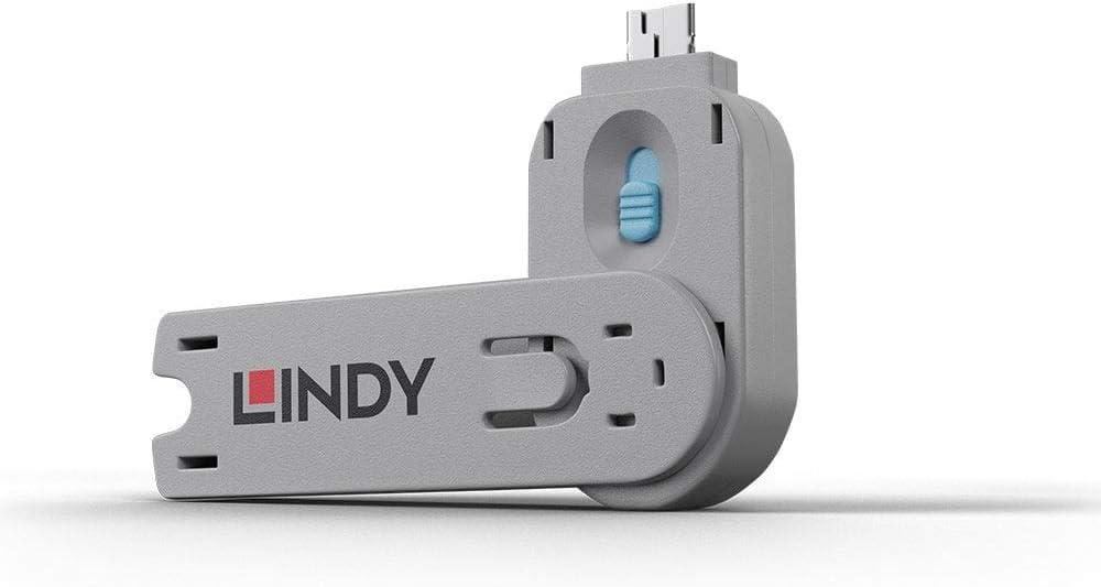 LINDY USB PORT BLOCKER KEYBLUE 40622