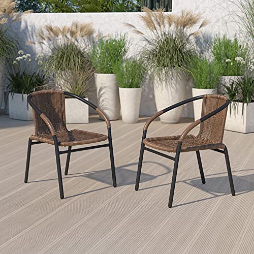 EMMA OLIVER Rattan Stack Chairs brown