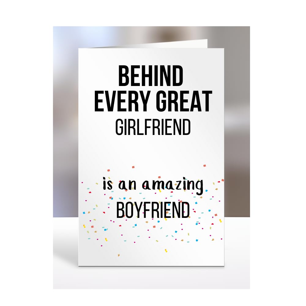 Birthday cards for Girlfriend from Boyfriend, Gifts for Him, Her, Men, Women, Presents for Christmas, Behind Every Great An Amazing, Cute, A5-255a_236