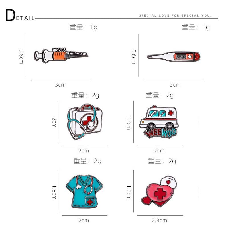 Image of Nurse Stethoscope Enamel Pins Cute Brooch Pins Medicine Enamel Lapel Pin Set Badges Doctor for Nurses' Day Medical Students Gifts Hat Jacket Bag Decor