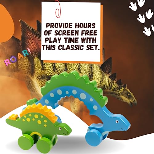 Image of Jack Rabbit Creations Stegosaurus Mommy & Baby Push, Toy