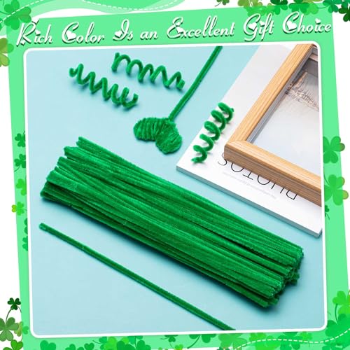 Image of Peryiter 500 Pcs Pipe Cleaners for DIY Flower Bouquets, Chenille Stems for Graduation Bouquet Crafts, Fuzzy Sticks for Handmade Flowers, DIY Gift, Art Projects(Green,12 Inch)