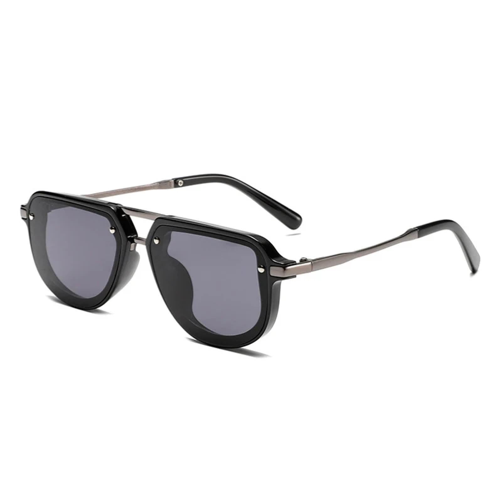 Gafas de sol ovaladas pequeñas para mujer, con remaches, en tonos azul y verde, con protección UV400, para hombre y estilo punk