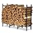 smusei 4Ft Firewood Rack Outdoor Indoor Heavy Duty Log Holder Adjustable Metal Wood Storage Rack Stand for Fireplace, Porches, Patios Black