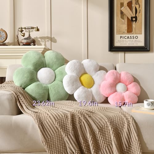 Vdoioe Pink Flower Pillow?Flower Shaped Throw Pillow 15.7In Daisy Pillow Cushion Cute Flower Seating Cushion Home Decorative Pillows for Sofa Couch Bed