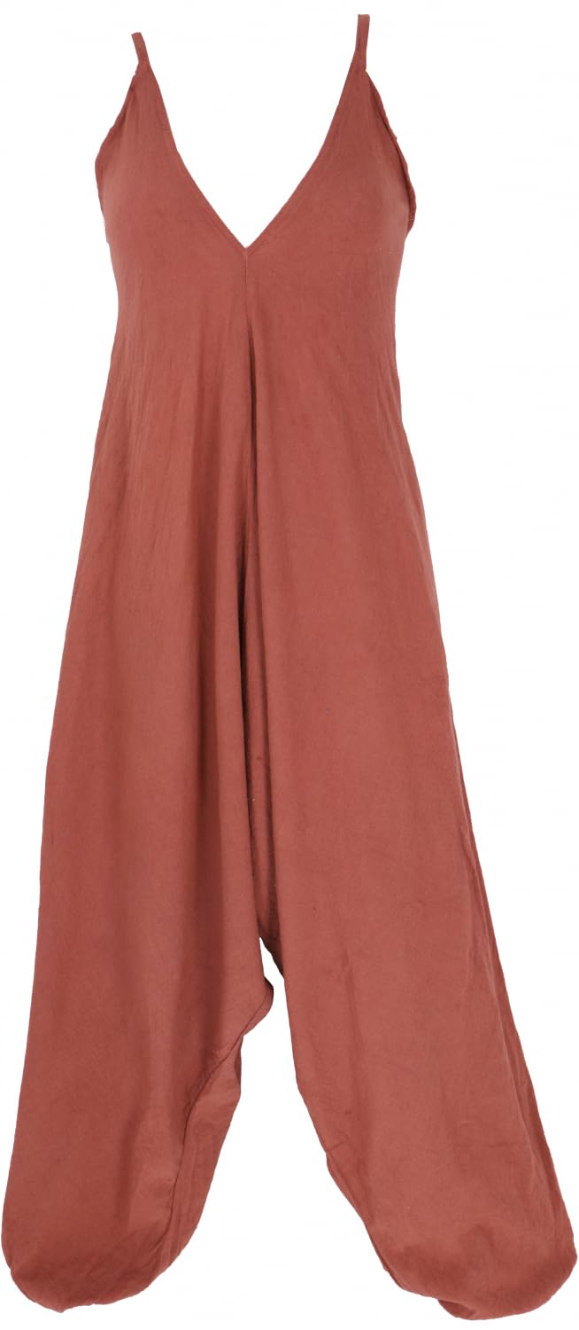 GURU SHOP Boho Jumpsuit, rückenfreie Sommer Pluderhose, Aladin Overall