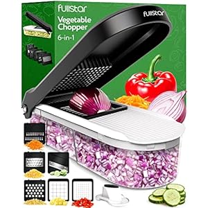 Fullstar Compact Vegetable Chopper – Vegetable Cutter, Food Chopper, Veggie Chopper, Onion Chopper, Vegetable Chopper With Container, Vegetable Slicer, Vegetable Cutter, Mandoline Slicer (6 Inserts)