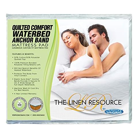 Quilted Comfort Waterbed Anchor Band Mattress Pad - King Cover