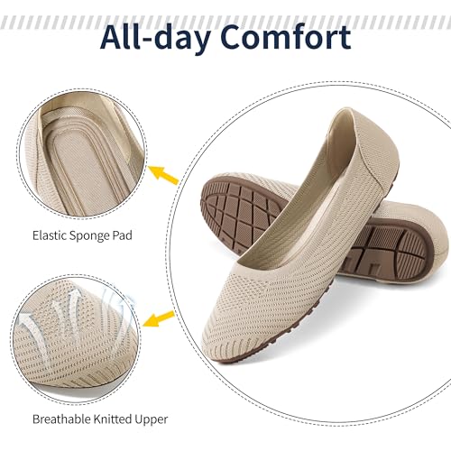 Image of Reimferce Women Comfortable Casual Flats: Lightweight & Anti-Slip for Outdoor Walking - Soft Insole & Breathable Knit for Confidence - Women 25-45