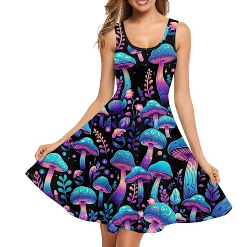 Image of TOADDITDO Womens Summer Sleeveless Tank Dress with 2 Side Pockets XS-4XL Plus Size