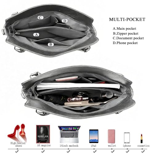 Image of 2E-youth Purses for Women Large Tote Women's Handbag Set Faux Leather Hobo Crossbody Bag 4pcs