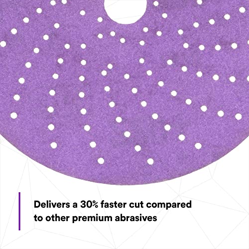 Image of Cubitron 3M II Hookit Clean Sanding Abrasive Disc 31481,6 in,220+ Grade,Pack of 200 Discs,Virtually Dust-Free,High Performance,Long Lasting,Multi-Hole Pattern, Feather Edging,Stock Removal(Pack of 4)