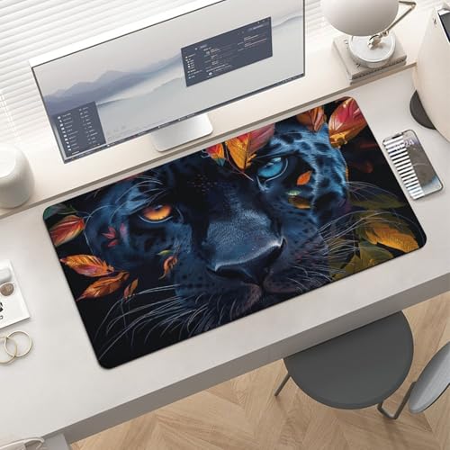 Desk Pad Protector 24x12 Inch Extended Leaves and Panther miniatura 6