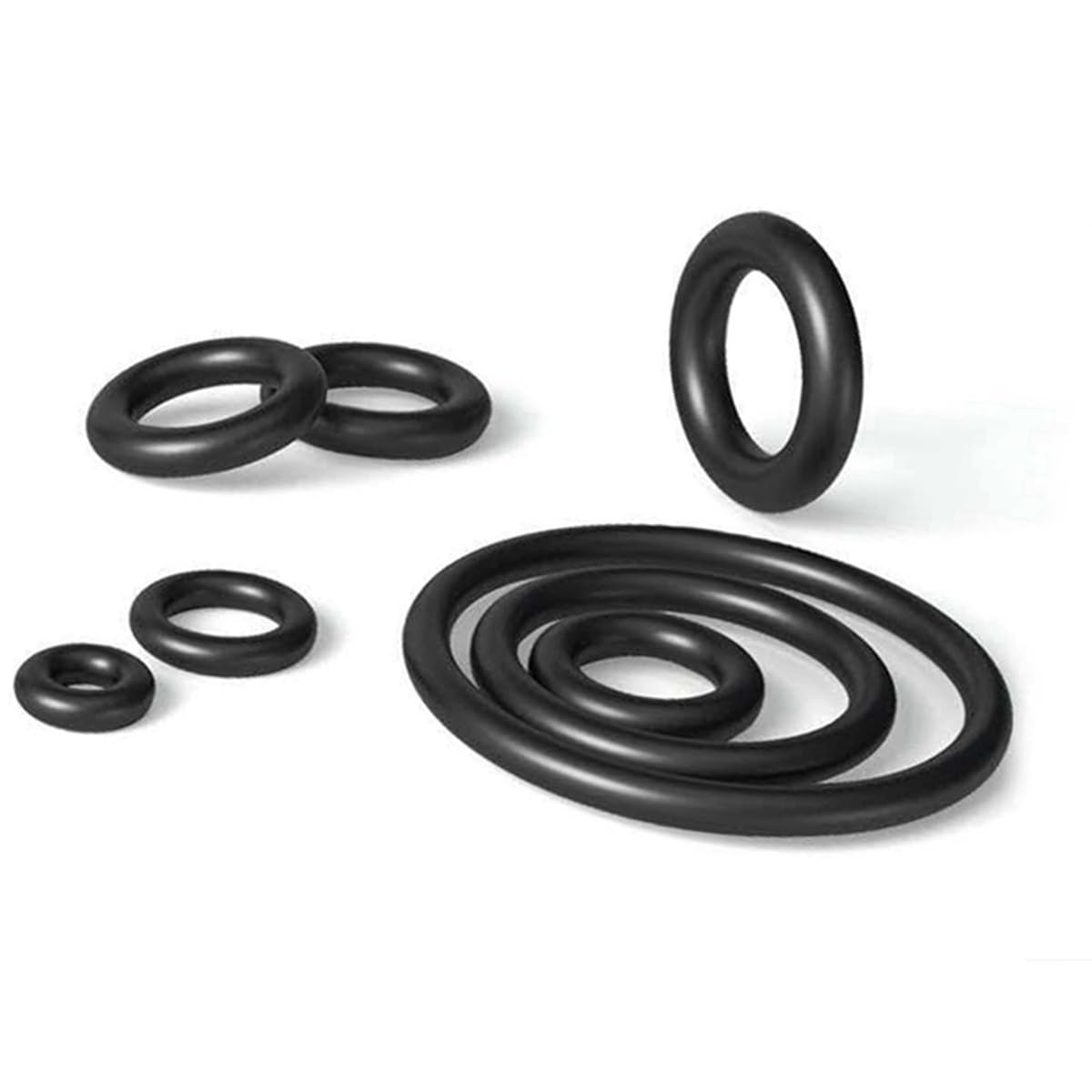 Guarnizione O-ring in gomma fluorurata nera, 7x418x432mm, 2 Pezzi | Adatto per applicazioni automobilistiche e industriali