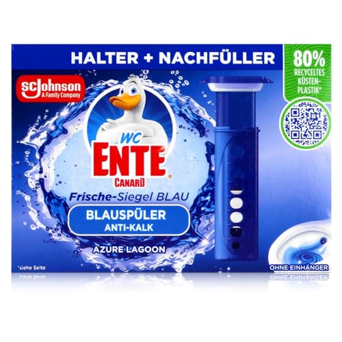 WC-Ente Frische-Siegel Starter-Set (inkl. 1 Nachfüller) körbchenloser WC-Reiniger Azure Lagoon 36 ml