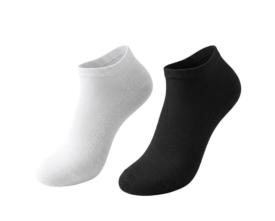 Unisex Cotton Ankle Socks Pack of 2 (Black & White) | Breathable Low Cut Sports & Casual Socks for Men & Women | Soft Stretch Daily Wear Socks-image-38