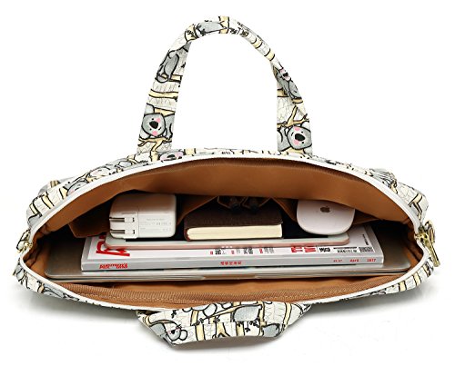 DACHEE Grey Koala Pattern 15 Inch Canvas Waterproof Laptop Shoulder Messenger Bag For 14 Inch To 15.6 Inch Laptop 15 laptop Case2