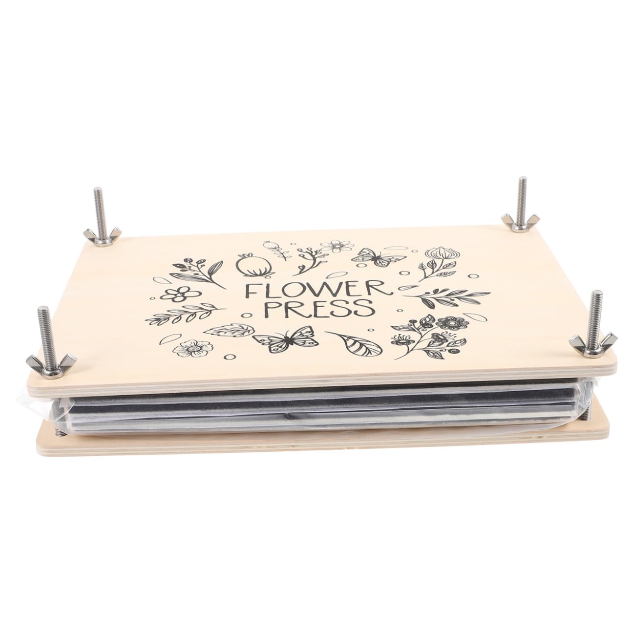 DOITOOL Kit per Pressa di Fiori in Legno e Metallo Pressatura Multistrato, Strumenti per Conservazione Botanica Fai da Te, Adatto per Giovani e Artigianato DIY