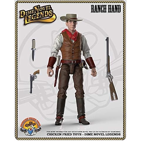 Dime Novel Legends 1/18 Scale (4" Tall) Old west Action Figure Ranch Hand Cover