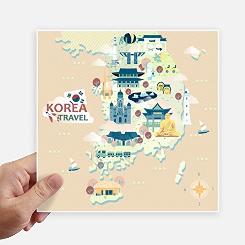 Pegatinas de Corea de 20cm adhesivas decorativas cuadradas de viaje 2