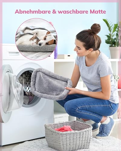 Morpilot Transportbox Katze Katzen transportboxen, Faltbare katzentasche transporttasche, hundetragetasche Transporttasche mit Einstellbar Schultergurt katzenbox für Katzen Kleiner Hund Welpe Rosa