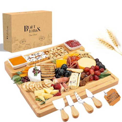 BEAUTLOHAS. Charcuterie Boards Accessories, Charcuterie Boards with Knife Set, Cheese Board Serving...