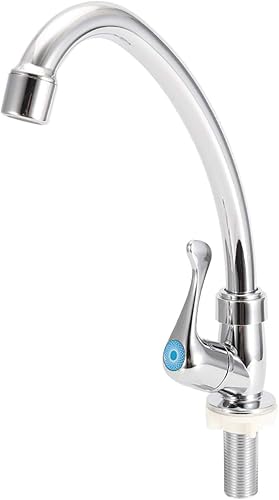 Miniatura 1 de Grifo de un solo agujero, grifo de fregadero de agua fría de arco alto con boquilla de salida de plástico, grifo de agua fría para cocina, baño,