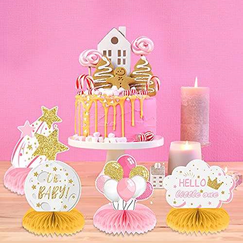 9 Pieces Twinkle Twinkle Little Star Honeycomb Centerpieces Baby Shower Decor Star Party Table Toppers Cloud Glitter Little Star Table Decorations Baby Shower Birthday Party Supplies (Pink And Gold) #TOP15