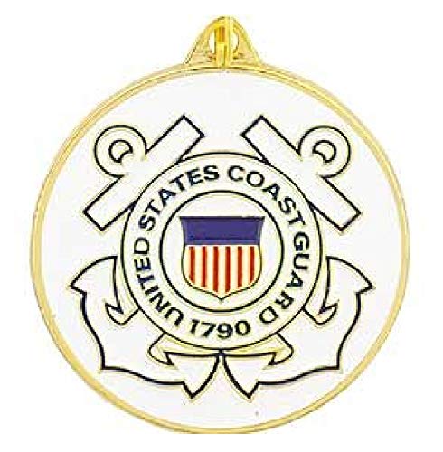 EEC, Inc. US Coast Guard Logo Keychain Patriotic Key Ring Military Gift Men Women Veterans, Red, 1 1/2 inch