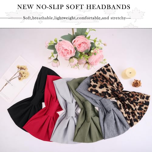 Image of Kachanaa 6 Packs New Wide Headbands for Women's Hair,Non Slip Soft Elastic Bandeau Hair Bands Makeup Yoga Workout Running Sweat Hair Wraps Fashion Hair Accessories
