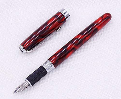 Jinhao Fountain Pen Brown Color Fine Nib,Silver Trim Arrow Clip With Pen Sleeve,Smooth Writing Instruments #TOP7